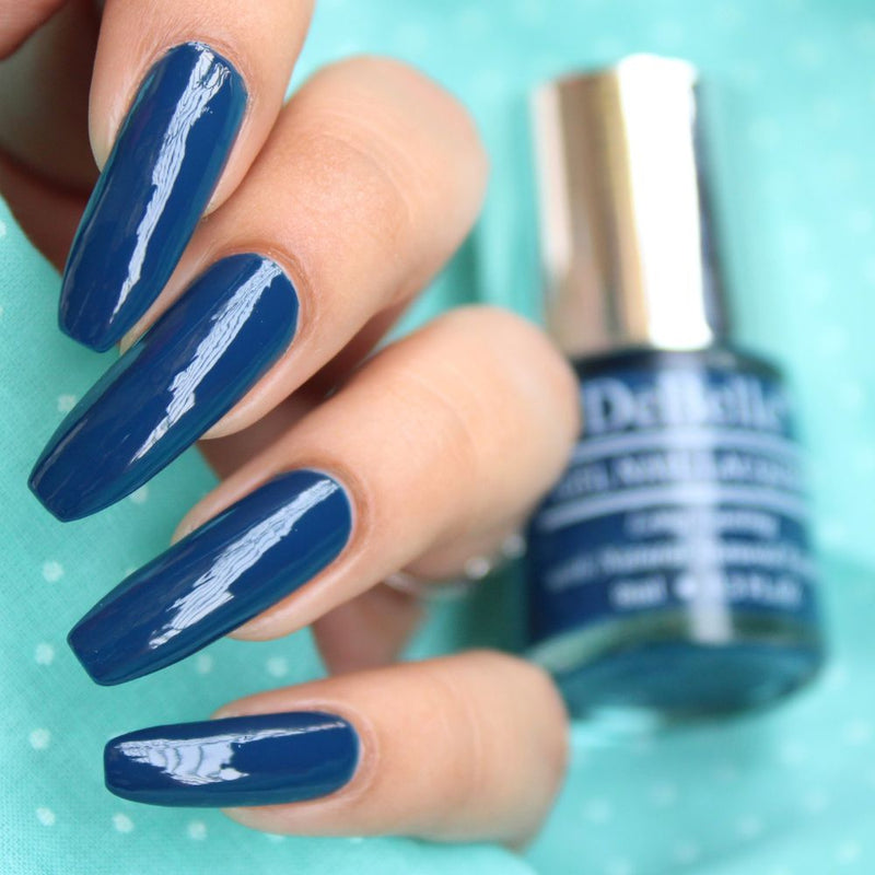 DeBelle Gel Nail Lacquer Bleu Allure | Navy Blue Nail Polish - 8ml