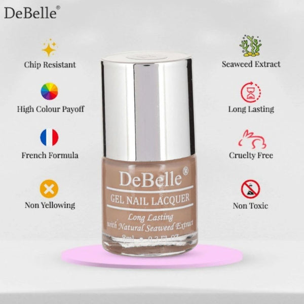 DeBelle Gel Nail Lacquers Combo of 3 Coco Bean, Peachy Passion and Almond Blush - DeBelle Cosmetix Online Store