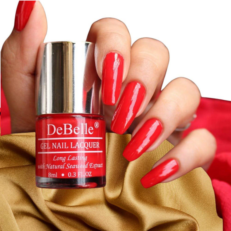 DeBelle Gel Nail Lacquer French Affair - (Scarlet Red Nail Polish), 8ml