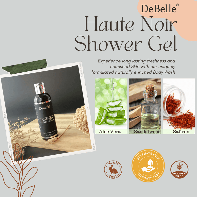 DeBelle Gel Douche Shower Gel Combo of 2 (Haute Noir  & Bliss De Aqua) - DeBelle Cosmetix Online Store
