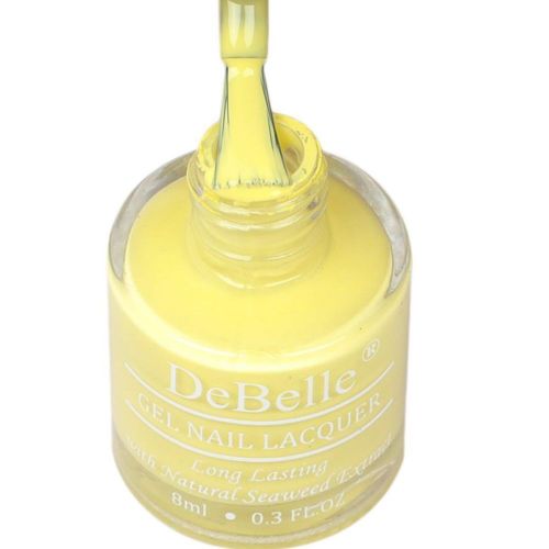 yellow is always bright-DeBelle gel nail color Lemon Tart. Available at DeBelle osmetix online store at affordable price.