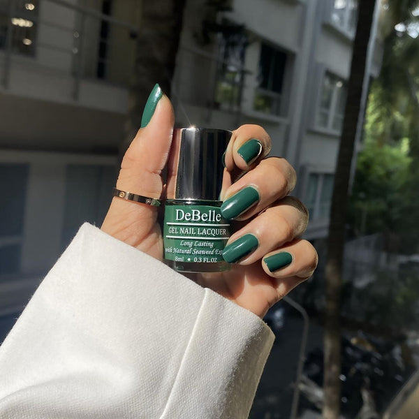 DeBelle Gel Nail Lacquer Hyacinth Folio - (Bottle Green Nail Polish), 8ml - DeBelle Cosmetix Online Store