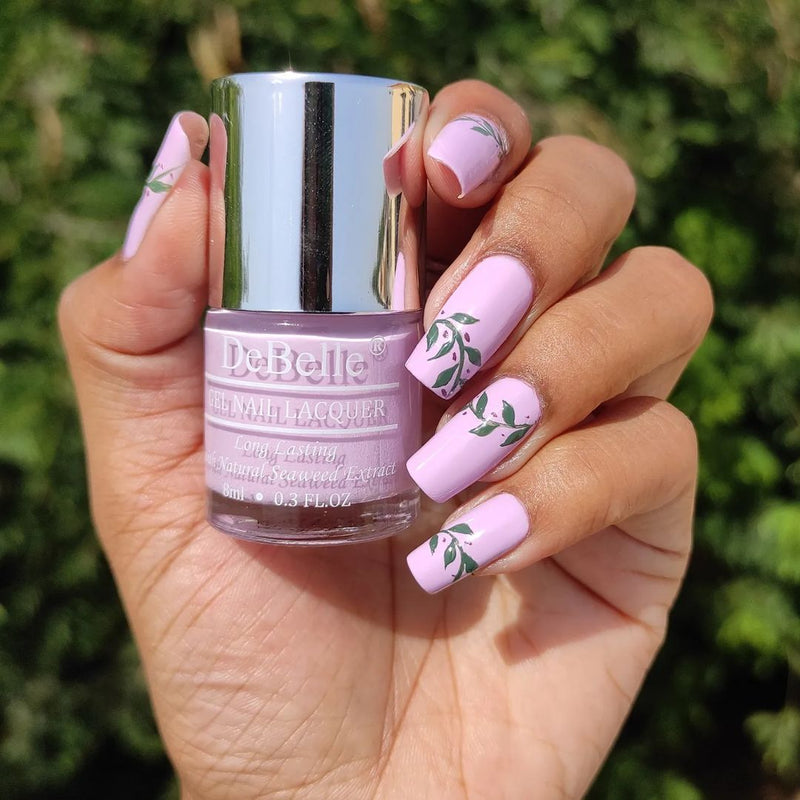 DeBelle Gel Nail Lacquer Lilac Bloom - (Soft lilac Nail Polish), 8ml - DeBelle Cosmetix Online Store