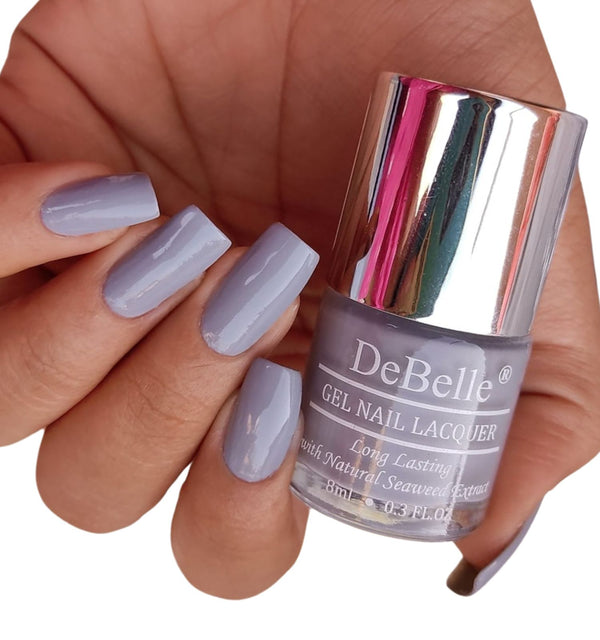 DeBelle Gel Nail Lacquer Sombre Grey - (Light Grey Nail Polish), 8ml