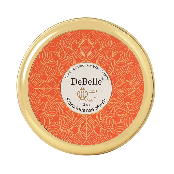 DeBelle Luxe Scented Soy Wax Candle Frankincense Myrrh - DeBelle Cosmetix Online Store