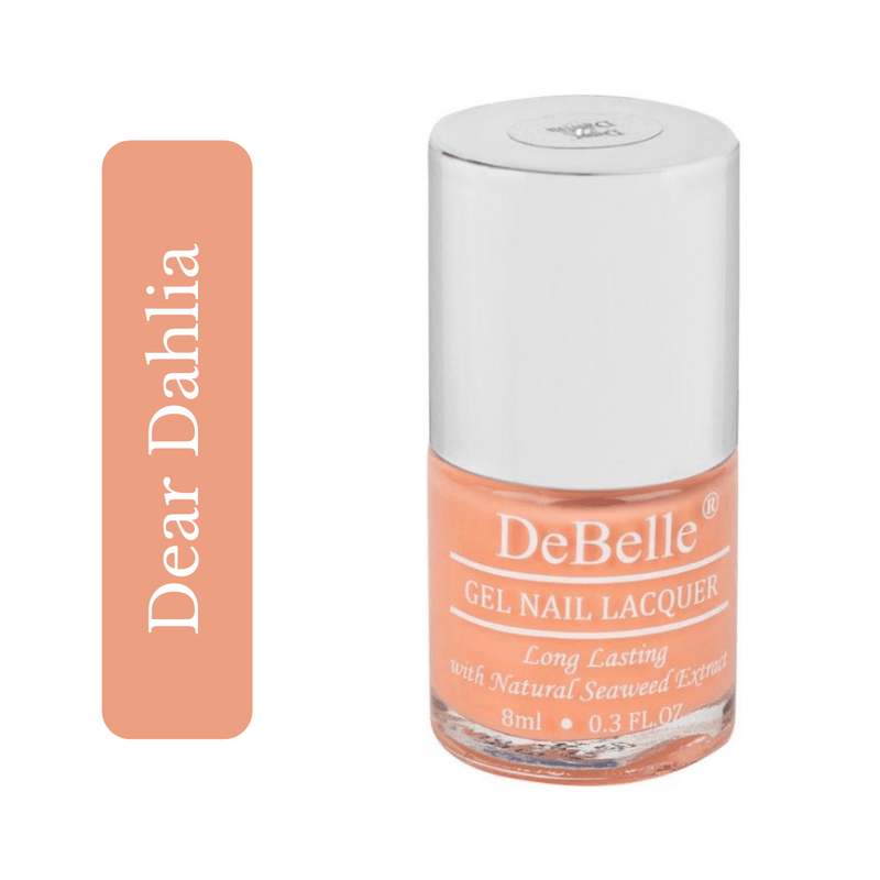 The orange and peach blend -DeBelle gel nail color Dear Dahlia. Available at DeBelle Cosmetix online store. at affordable price