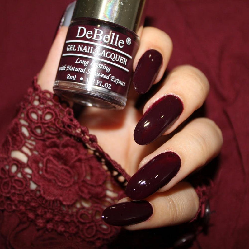 A traditional yet trendfy shade-DeBelle gel nail color Glamorous GarnetShop online at DeBelle cosmetix online store.
