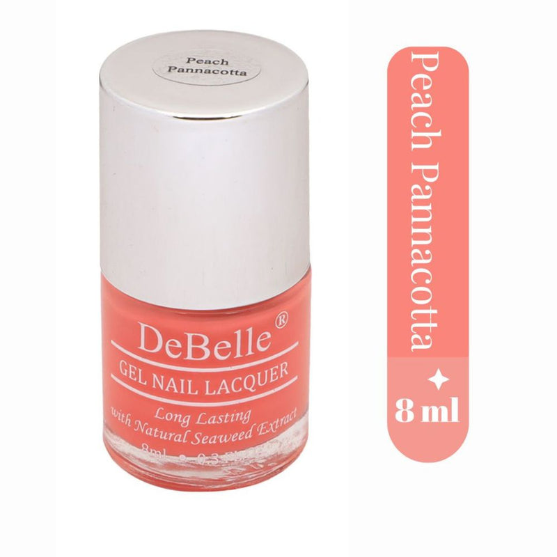 DeBelle Gel Nail Lacquer Peach Pannacotta (Creamy Peach), 8ml