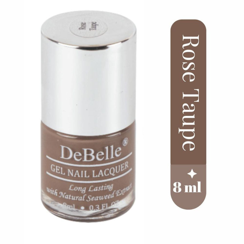 DeBelle Gel Nail Lacquer Rose Taupe (Dark Rust Brown Nail Polish), 8ml