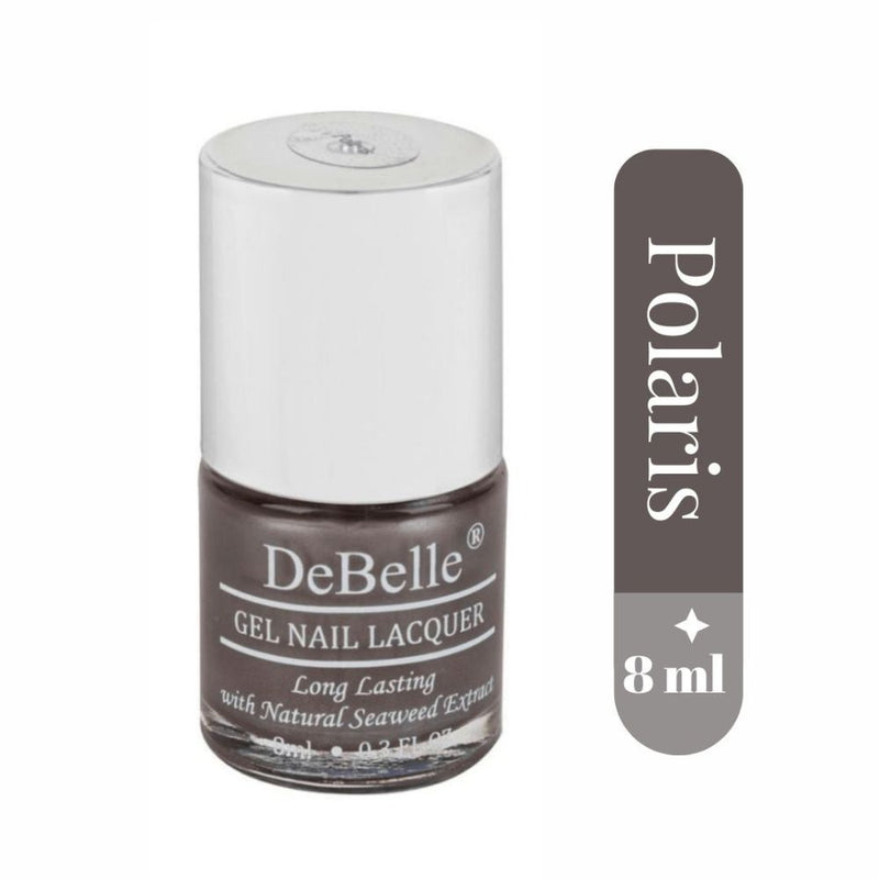 DeBelle Gel Nail Lacquer Polaris - (Metallic Grey Nail Polish), 8ml