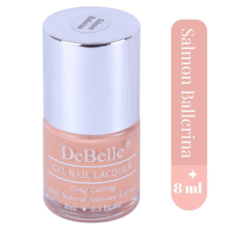 DeBelle Gel Nail Lacquer Salmon Ballerina (Dusty Nude Nail Polish), 8ml