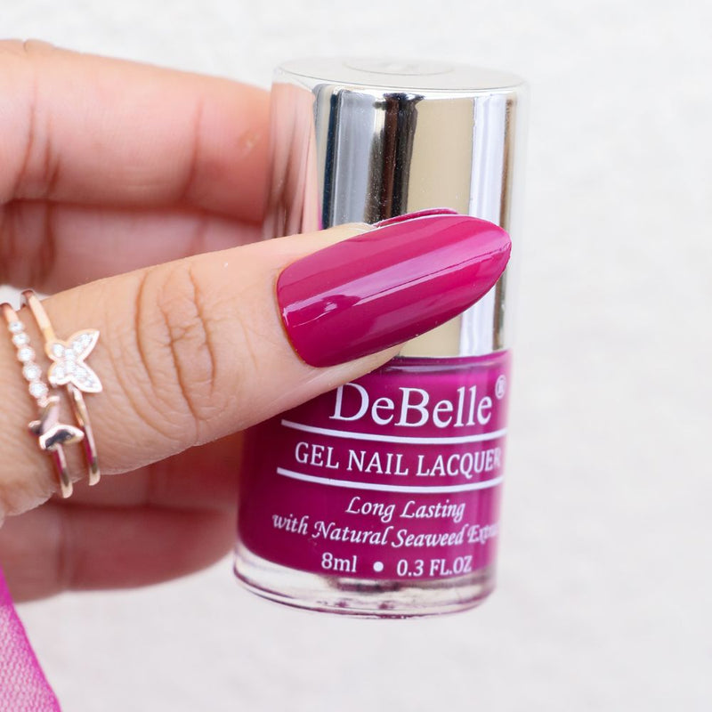 DeBelle Gel Nail Lacquer Camellia Berry - (Viva Majenta Nail Polish), 8ml