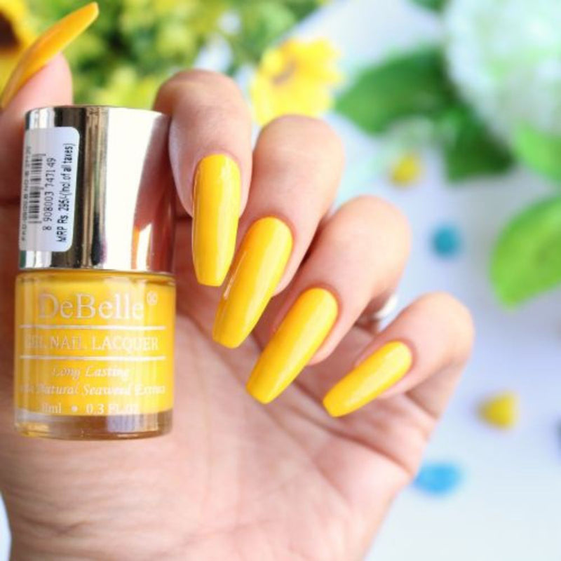 DeBelle Gel Nail Lacquer Caramelo Yellow - (Bright Yellow Nail Polish), 8ml