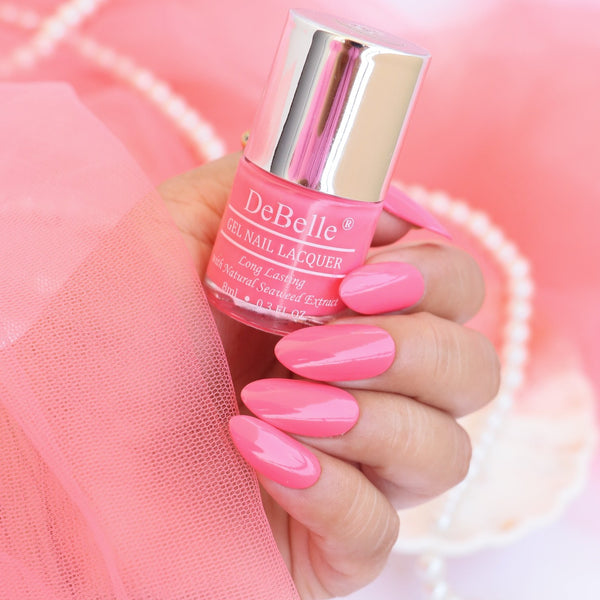 DeBelle Gel Nail Lacquer BeBe Kiss - (Hot Pink Nail Polish), 8ml