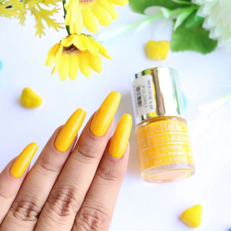 DeBelle Gel Nail Lacquer Caramelo Yellow - (Bright Yellow Nail Polish), 8ml