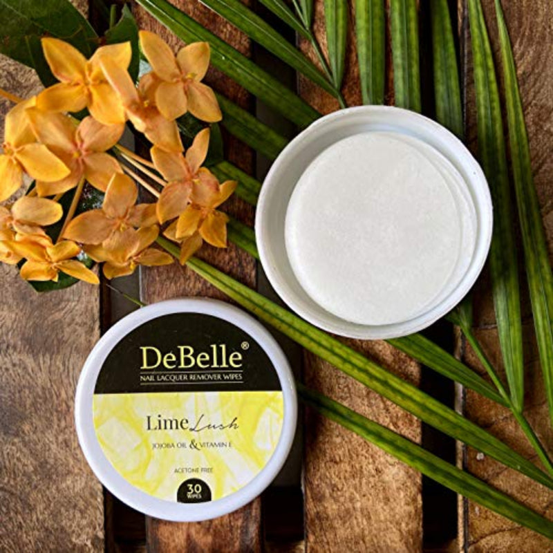 DeBelle Gel Nail Lacquer Ophelia & Lime Lush Nail Lacquer Remover Wipes Combo