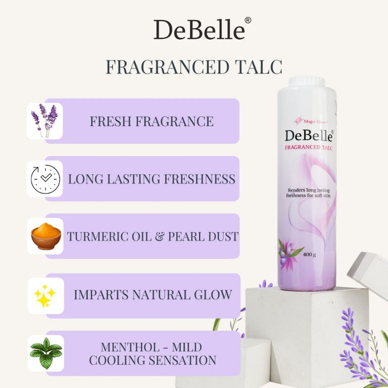 DeBelle Fragranced Talc Combo Pack of 2 (400g each) - DeBelle Cosmetix Online Store