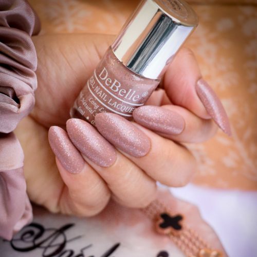 This mauve with a copper shimmer is just great . Buy DeBelle gel nail color Angelic Saira at DeBelle Cosmetix online store.