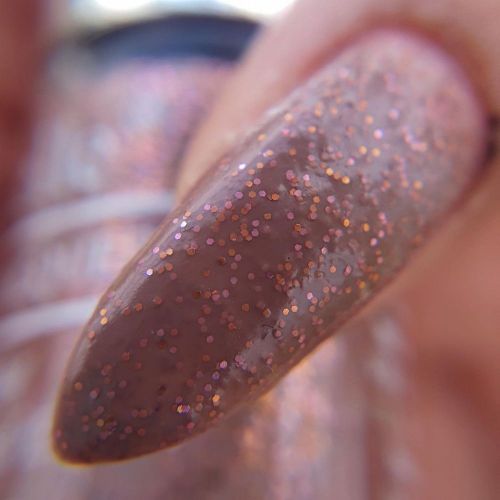 .A copper shimmer shimmer on mauve-DeBelle gel nail color  Angelic Saira. Shop online for this cruelty free shade at DeBelle cosmetix online store   