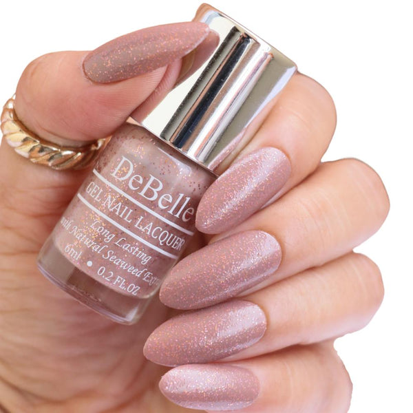 DeBelle Gel Nail Lacquer Angelic Saira (Burnt Mauve with Copper Shimmer Nail Polish) 6 ml