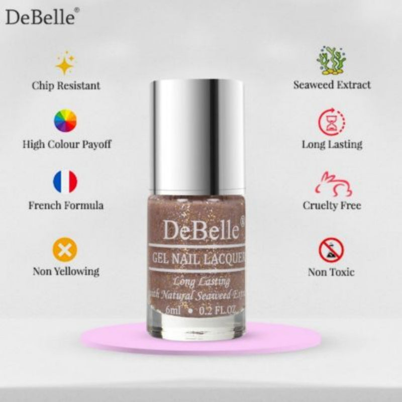 DeBelle Gel Nail Lacquers Combo of 2 - Inspiring Ira & Angelic Saira (6 ml each)