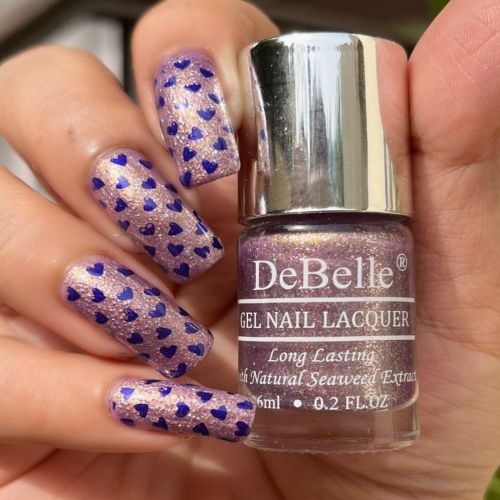 DeBelle Gel Nail Lacquer Appealing Aura(Purple with Silver Shimmer) 6 ml