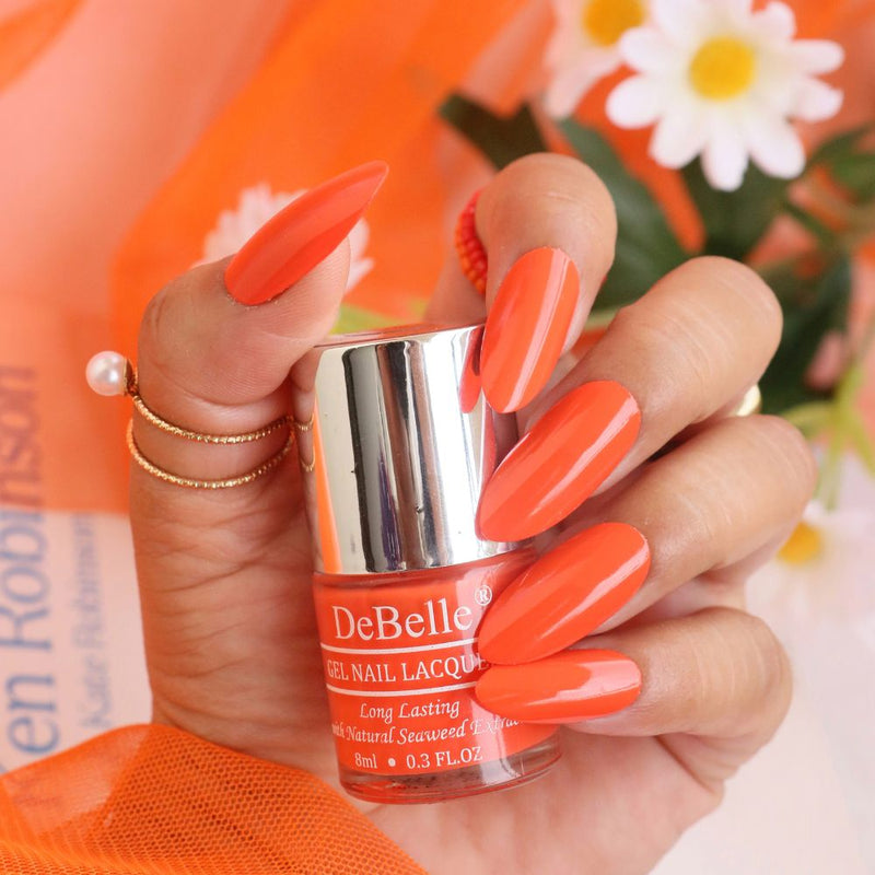 DeBelle Gel Nail Lacquer Apricot Brulee (Orange Nail Polish), 8ml