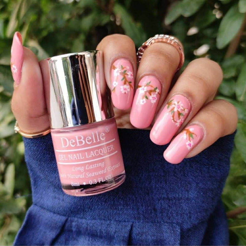 DeBelle Gel Nail Lacquer Apricot Dew - (Pastel Pink Nail Polish), 8ml
