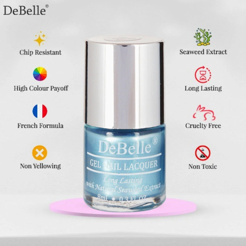 Exclusive shades in a wide range with the best quality that is DeBelle gel nail polishes.. Buy online at DeBelle Cosmetix online store.