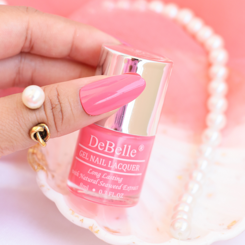The hot pink -DeBelle gel nail color Bebe kiss.Shop at DeBelle Cosmetix online store with COD facility.