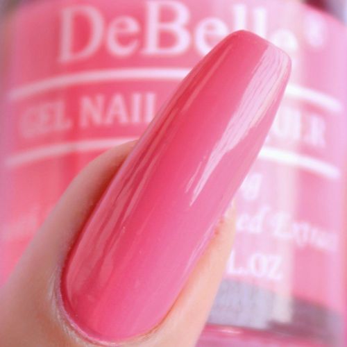 DeBelle Gel Nail Lacquers Combo Set of 2 BeBe Kiss (Hot Pink) & Grey Glitteratti (Grey Glitter), 16 ml
