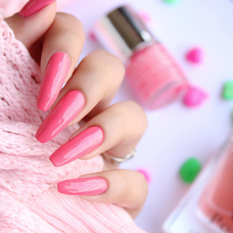 DeBelle Gel Nail Lacquer BeBe Kiss - (Hot Pink Nail Polish), 8ml - DeBelle Cosmetix Online Store