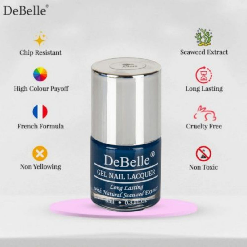 DeBelle Gel Nail Lacquers Combo of 2(French Hydrangea, Bleu Allure )