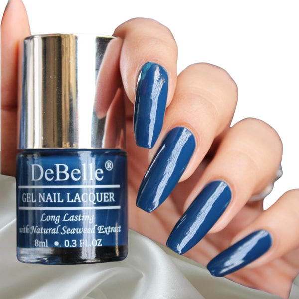 DeBelle Gel Nail Lacquer Bleu Allure | Navy Blue Nail Polish - 8ml