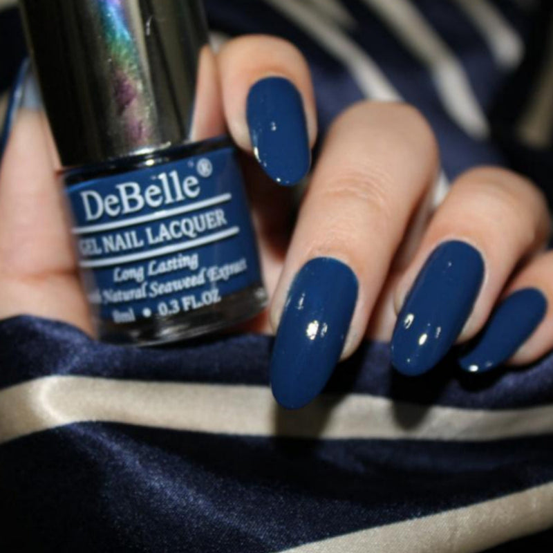 DeBelle Gel Nail Lacquer Bleu Allure | Navy Blue Nail Polish - 8ml