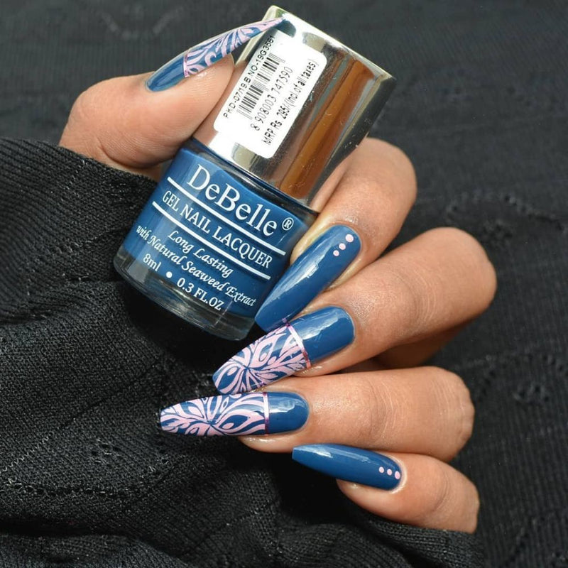 DeBelle Gel Nail Lacquer Bleu Allure | Navy Blue Nail Polish - 8ml