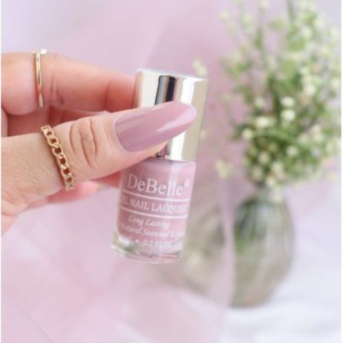 The poised look for your nails with DeBelle gel nail color Blissful Elizabeth the light pink mauve shade. Shop online With COD facility at DeBelle Cosmetix online store.   