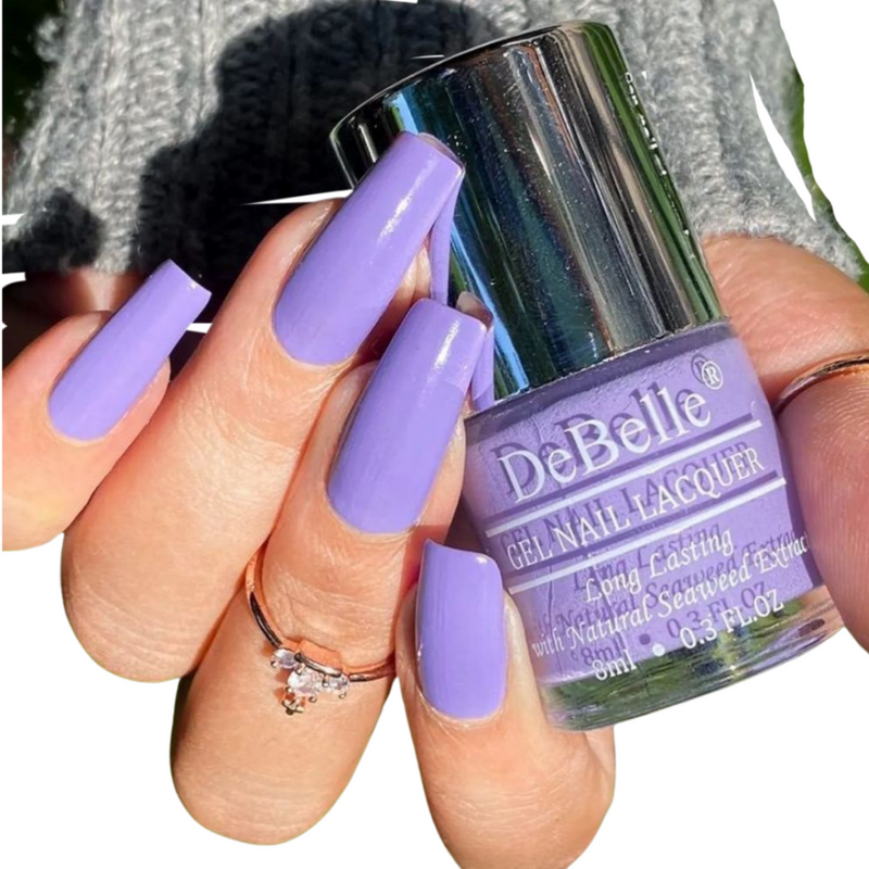 DeBelle Gel Nail Lacquer Blueberry Crepe (Periwinkle Nail Polish), 8ml