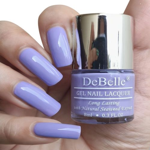 DeBelle Gel Nail Lacquer Blueberry Crepe (Periwinkle Nail Polish), 8ml