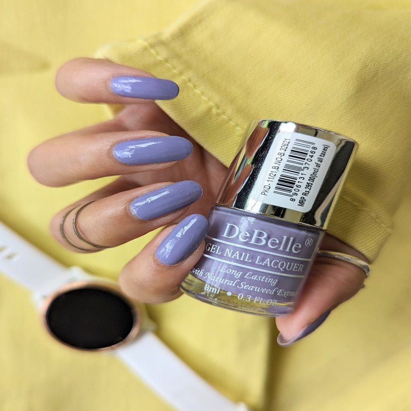 DeBelle Gel Nail Lacquer Blueberry Crepe (Periwinkle Nail Polish), 8ml