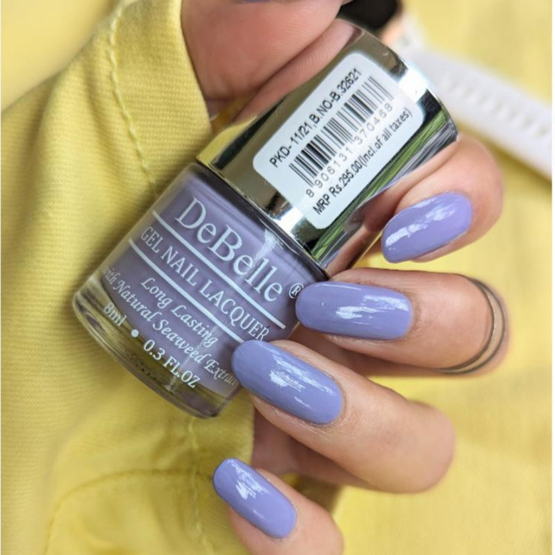 DeBelle Gel Nail Lacquer Blueberry Crepe (Periwinkle Nail Polish), 8ml