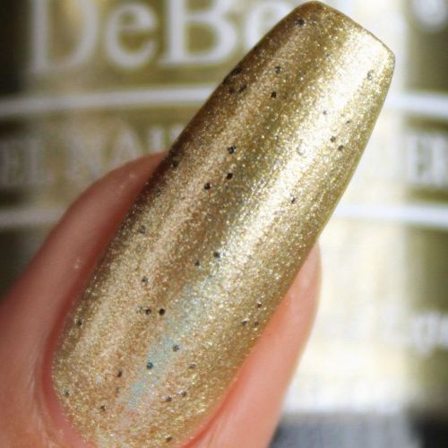 DeBelle Gel Nail Lacquer Canopus - (Beige Gold with Black Glitter Nail Polish), 8ml