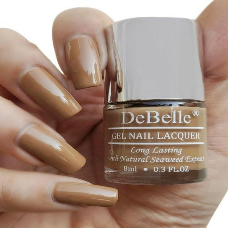 DeBelle Gel Nail Lacquer Caramel Auburn(Caramel Brown Nail Polish), 8ml