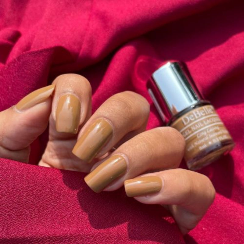 DeBelle Gel Nail Lacquer Caramel Auburn(Caramel Brown Nail Polish), 8ml