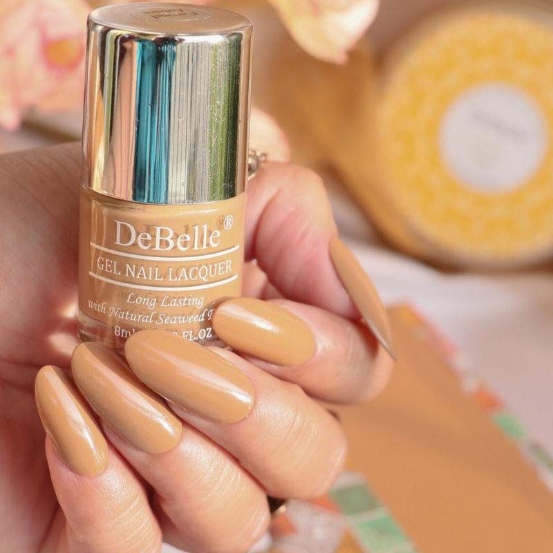 DeBelle Gel Nail Lacquer Caramel Auburn(Caramel Brown Nail Polish), 8ml
