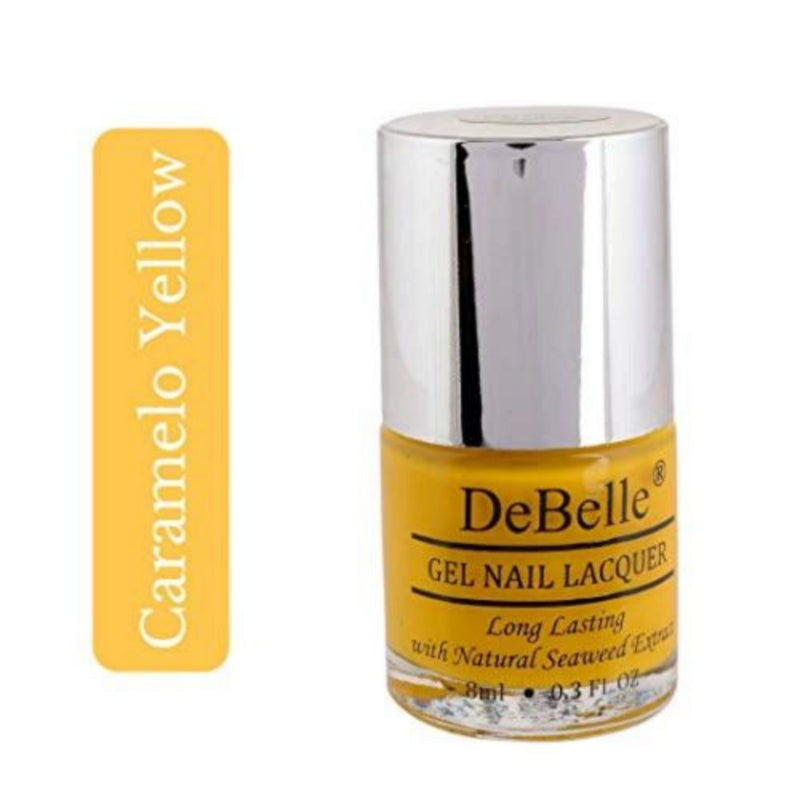 The bright yellow-DeBelle gel nail color Caramelo Yellow. Shop online at DeBelle Cosmetix online store