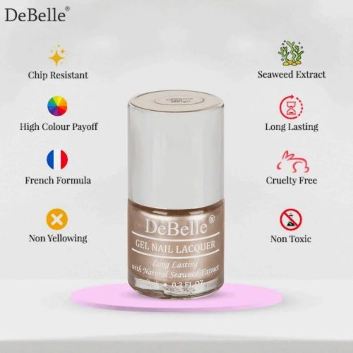 DeBelle Gel Nail Lacquer Chrome Beige & Lime Lush Nail Lacquer Remover Wipes Combo