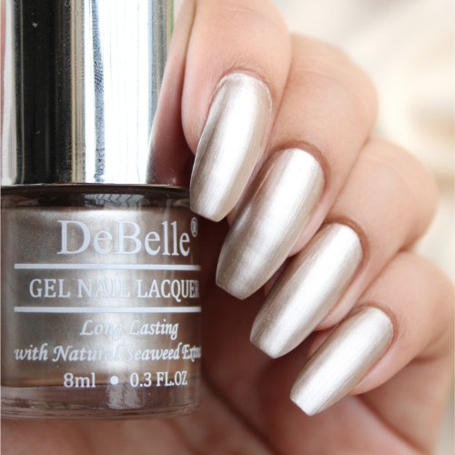 DeBelle Gel Nail Lacquer Chrome Beige - (Metallic Beige Nail Polish), 8ml