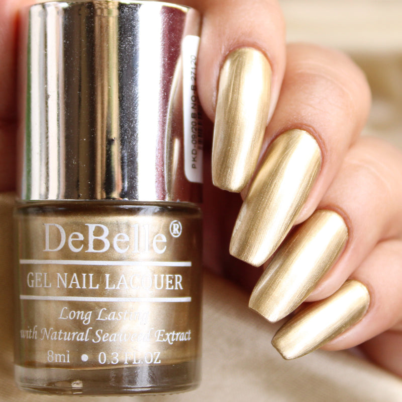 DeBelle Gel Nail Lacquer Combo of 2- Chrome Gold and Chrome Silver