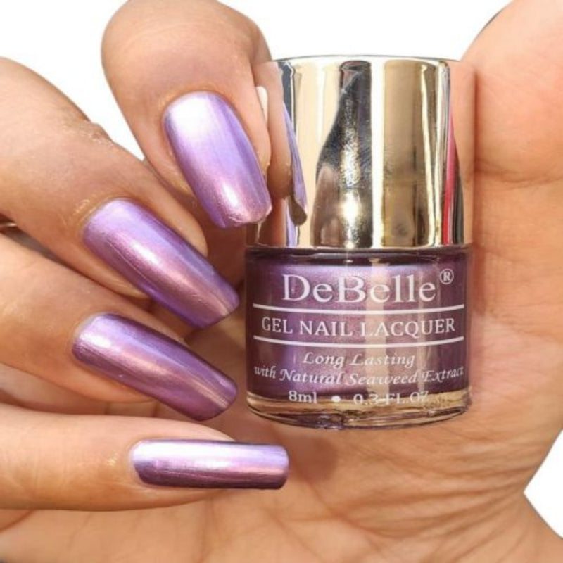DeBelle Gel Nail Lacquer Chrome Wine - (Metallic Purple Nail Polish), 8ml - DeBelle Cosmetix Online Store